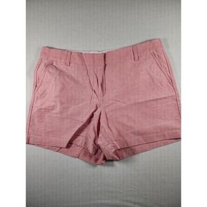 J. Crew Chino Shorts 100% Cotton Womens Size 12 Heathered Pink Red Classic